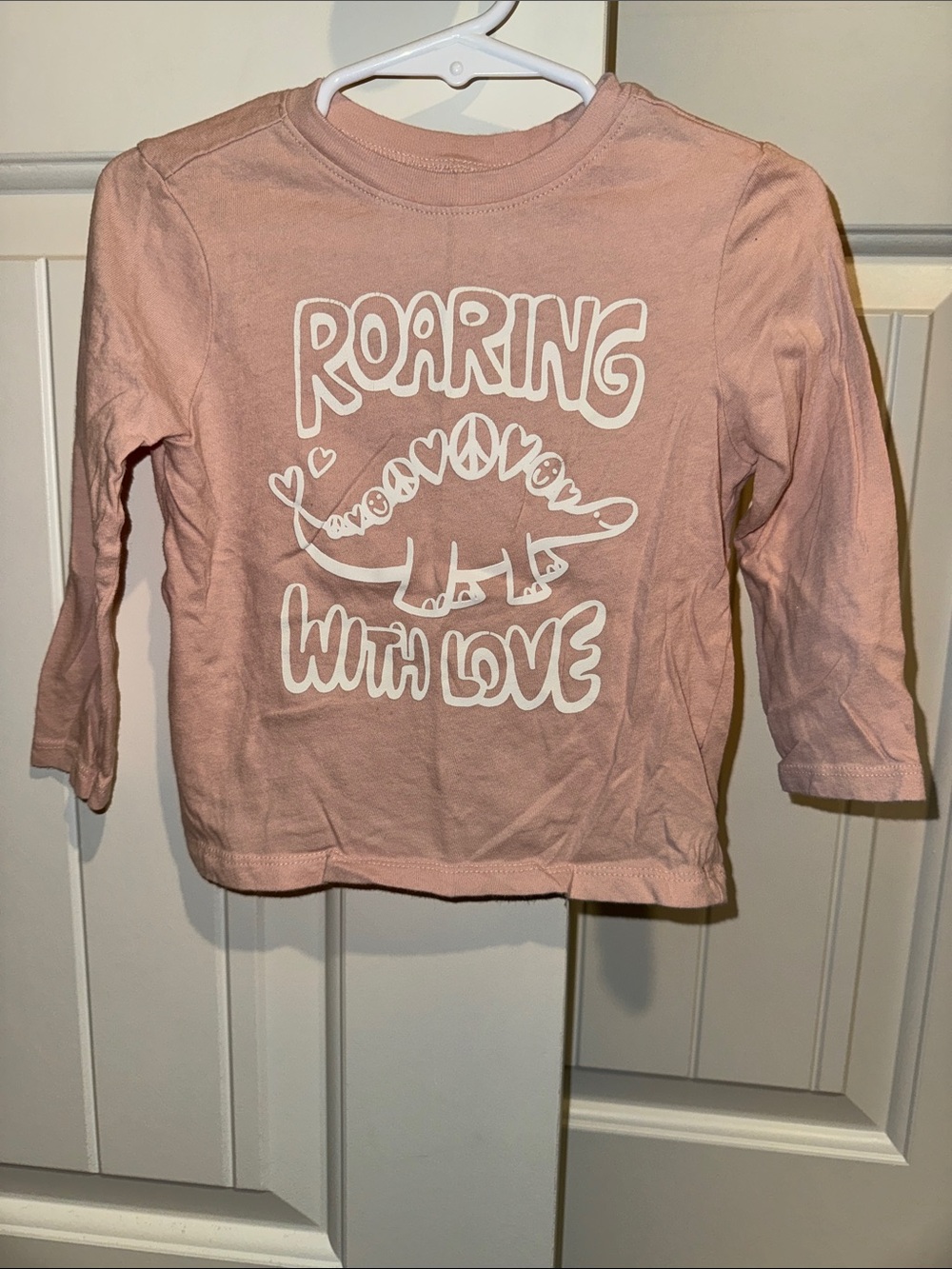 Old Navy Pink Long Sleeve "Roaring With Love" Graphic Tee